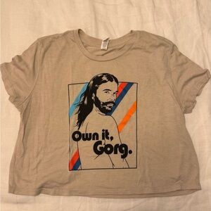 Jonathan Van Ness graphic cropped t-shirt